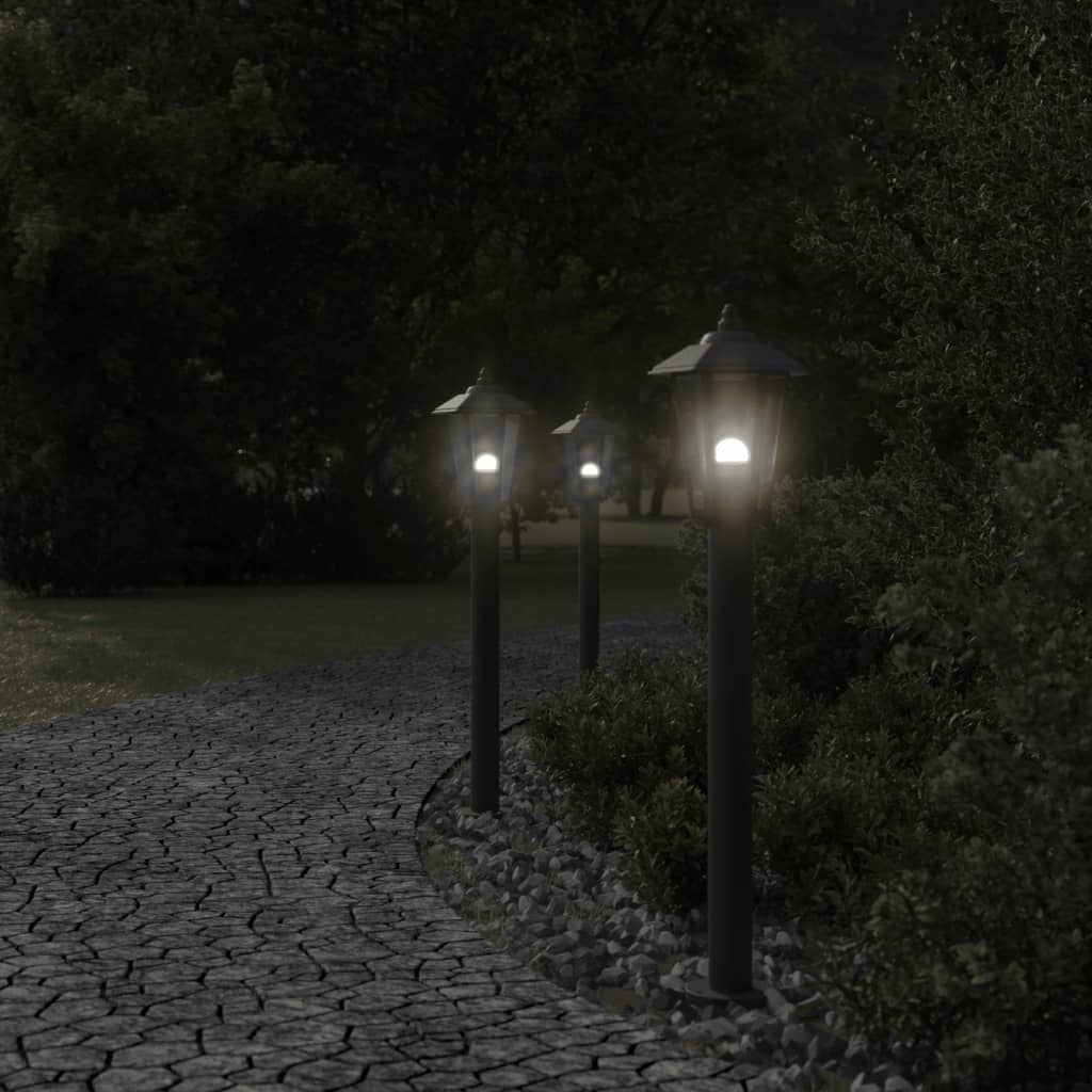 Lampada Da Terra Per Esterni Nera In Acciaio Inox Nero
