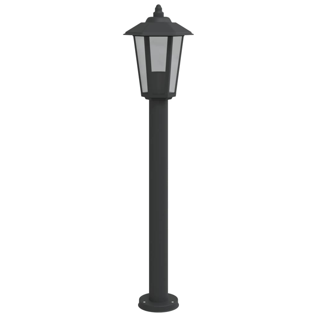 Lampada Da Terra Per Esterni Nera In Acciaio Inox Nero