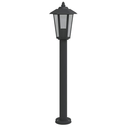 Lampada Da Terra Per Esterni Nera In Acciaio Inox Nero