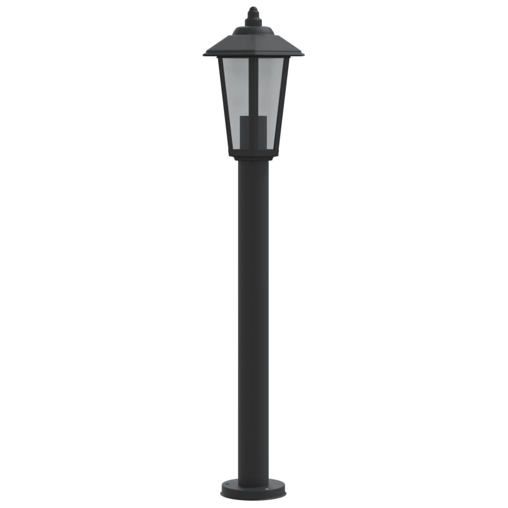 Lampada Da Terra Per Esterni Nera In Acciaio Inox Nero