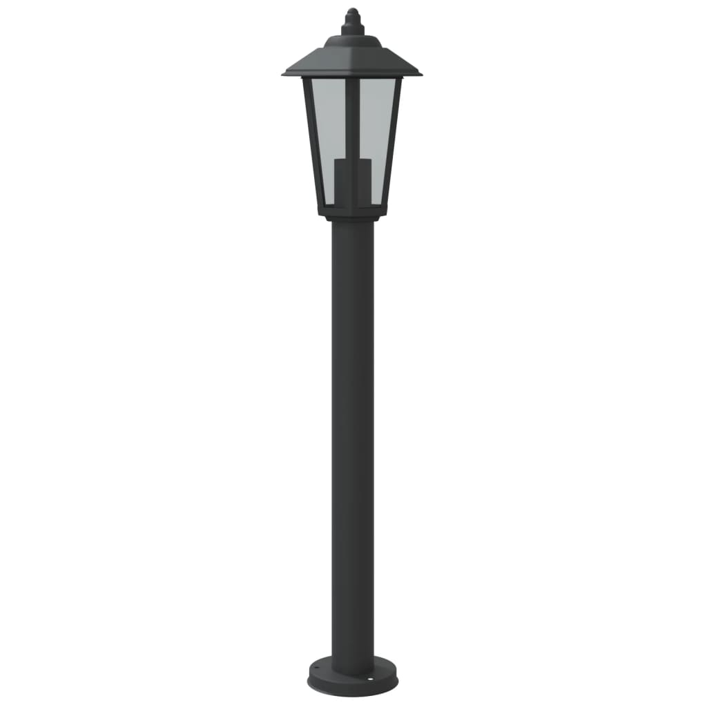 Lampada Da Terra Per Esterni Nera In Acciaio Inox Nero