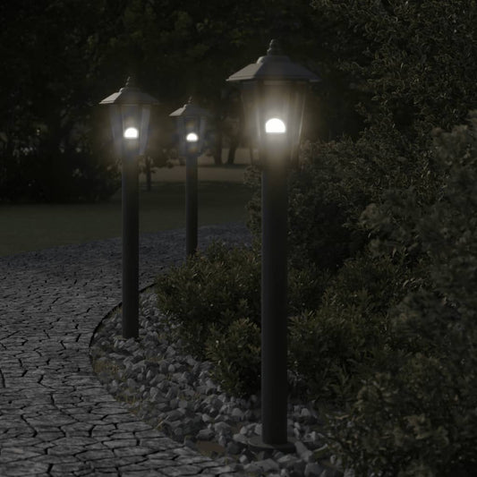 Lampada Da Terra Per Esterni Nera In Acciaio Inox Nero
