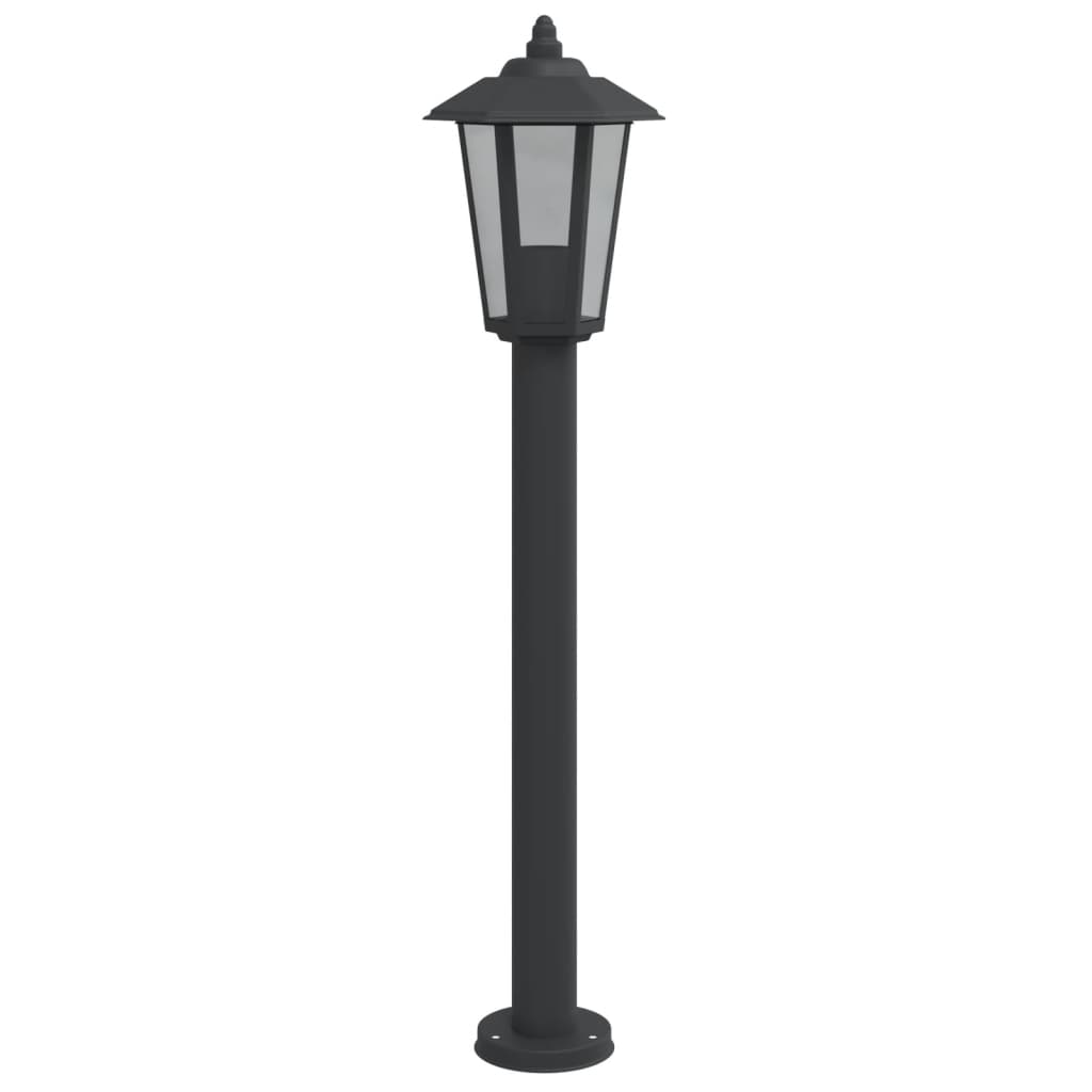 Lampade Da Terra Per Esterni 3 Pz Nere In Acciaio Inox Nero