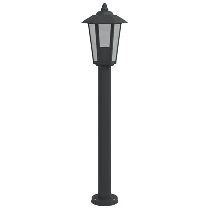 Lampade Da Terra Per Esterni 3 Pz Nere In Acciaio Inox Nero