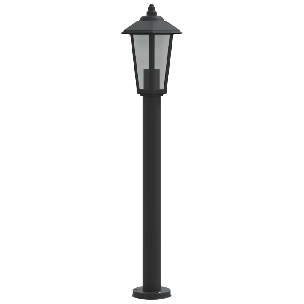 Lampade Da Terra Per Esterni 3 Pz Nere In Acciaio Inox Nero