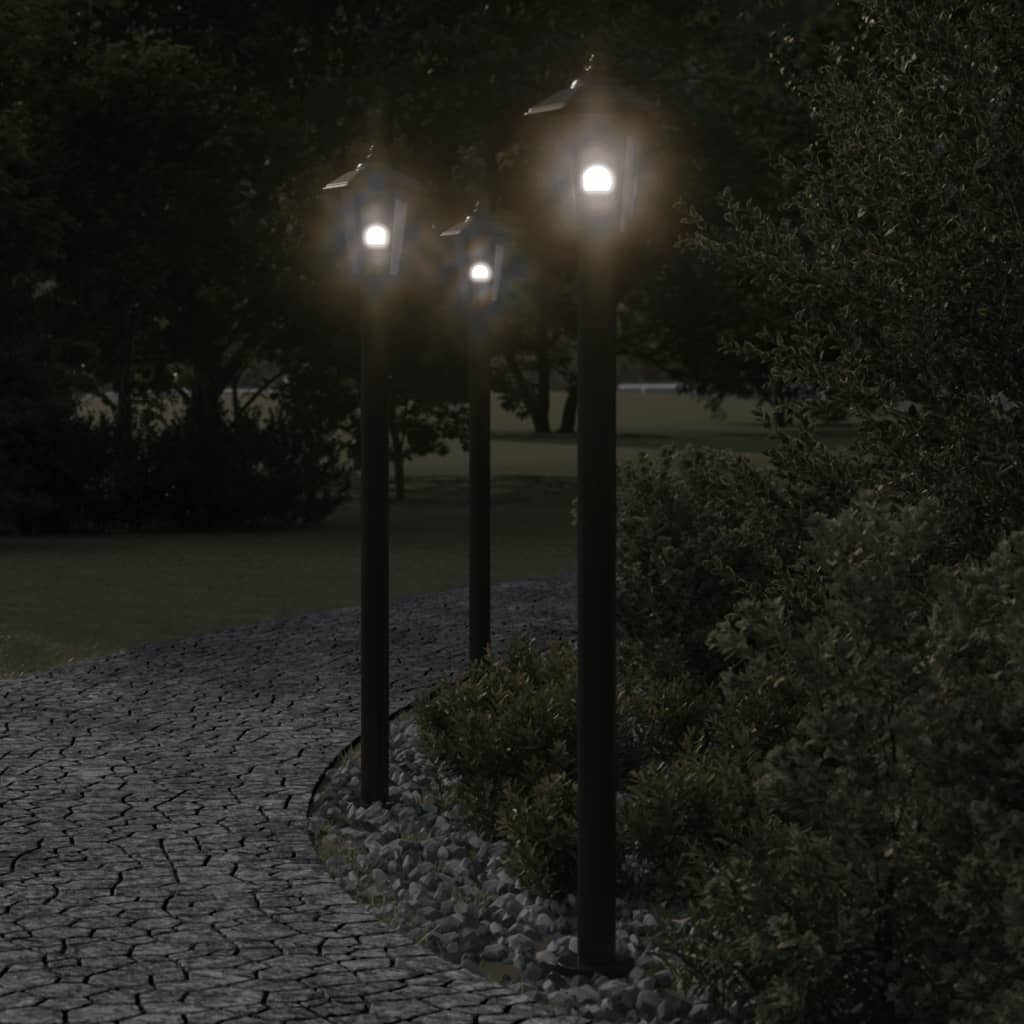 Lampada Da Terra Per Esterni Nera In Acciaio Inox Nero