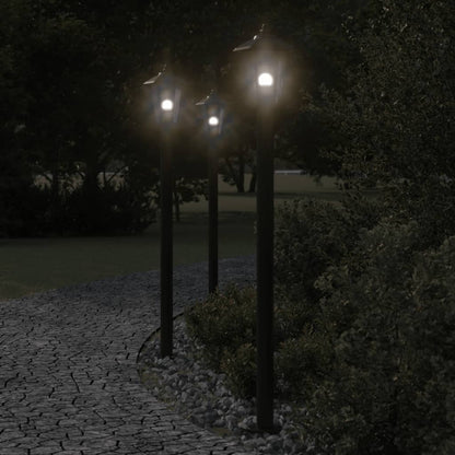 Lampada Da Terra Per Esterni Nera In Acciaio Inox Nero