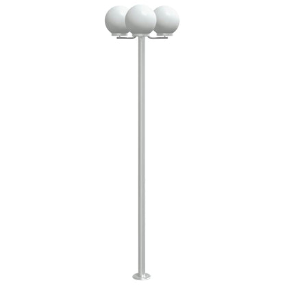 Lampade Da Terra Per Esterni 2Pz Argento 215Cm In Acciaio Inox