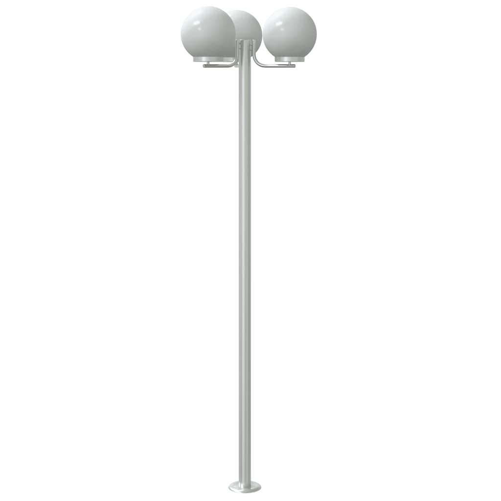 Lampade Da Terra Per Esterni 2Pz Argento 215Cm In Acciaio Inox