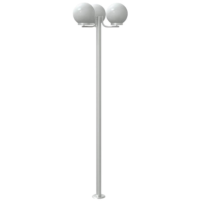 Lampade Da Terra Per Esterni 2Pz Argento 215Cm In Acciaio Inox