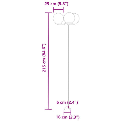 Lampade Da Terra Per Esterni 2Pz Argento 215Cm In Acciaio Inox