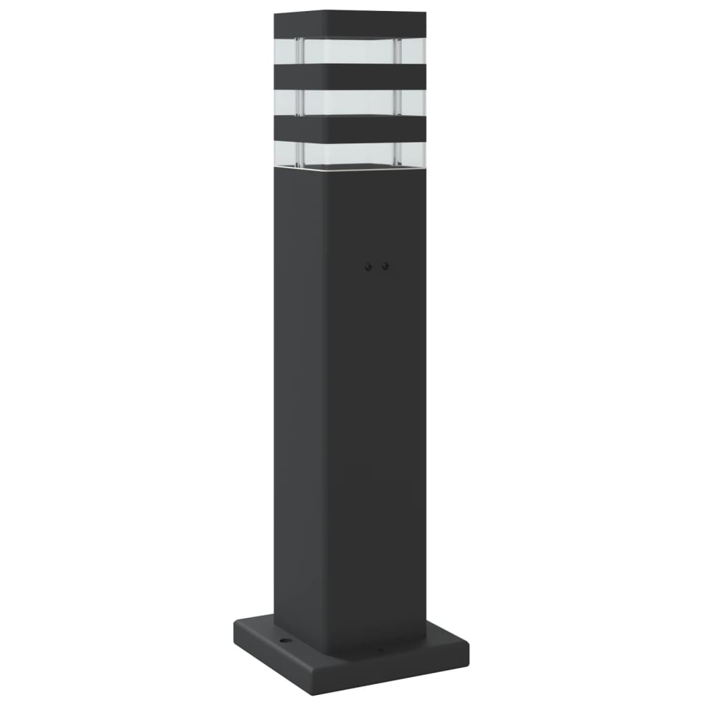 Lampade Da Terra Per Esterni Nera In Alluminio Argento 50 Cm