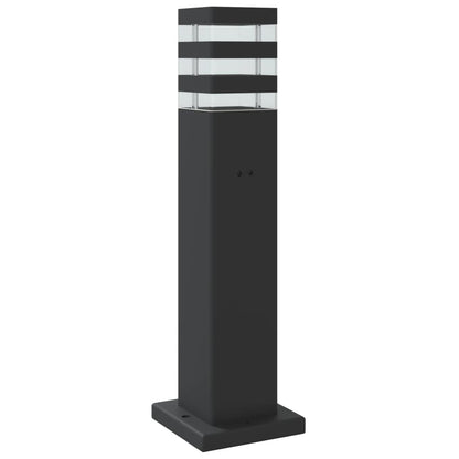 Lampade Da Terra Per Esterni Nera In Alluminio Argento 50 Cm