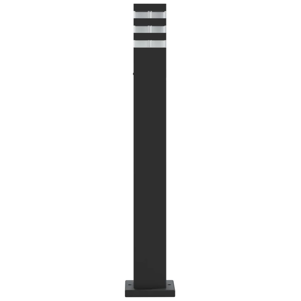 Lampade Da Terra Per Esterni 3Pz Nere In Alluminio Argento 80 Cm