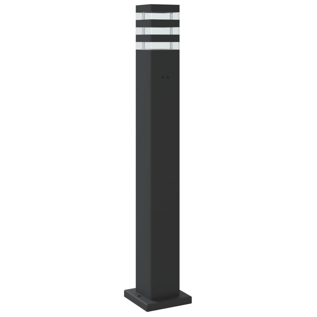 Lampade Da Terra Per Esterni 3Pz Nere In Alluminio Argento 80 Cm