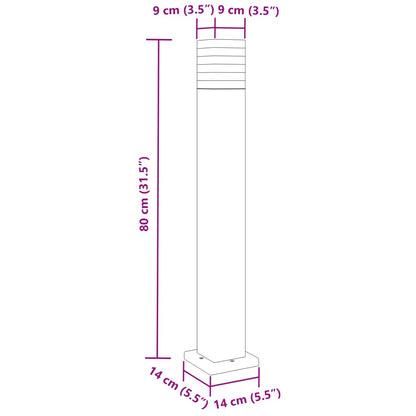 Lampade Da Terra Per Esterni 3Pz Nere In Alluminio Argento 80 Cm