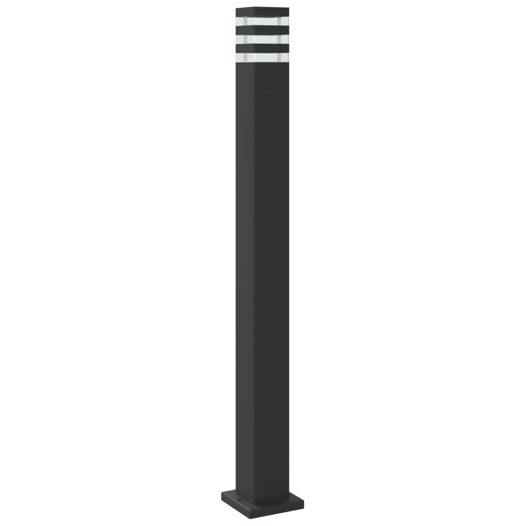Lampade Da Terra Per Esterni 3Pz Nere In Alluminio 110 Cm