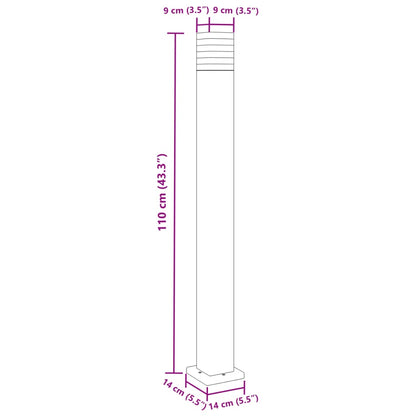 Lampade Da Terra Per Esterni 3Pz Nere In Alluminio 110 Cm