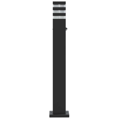 Lampade Terra Per Esterni Con Sensori 3Pz Nere 80Cm Alluminio 80 Cm