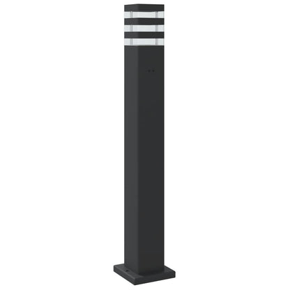 Lampade Terra Per Esterni Con Sensori 3Pz Nere 80Cm Alluminio 80 Cm