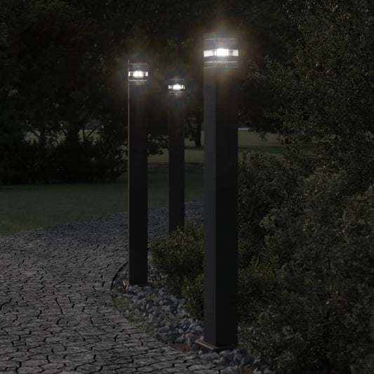 Lampada Da Terra Per Esterni Nera 110Cm Alluminio 110 Cm