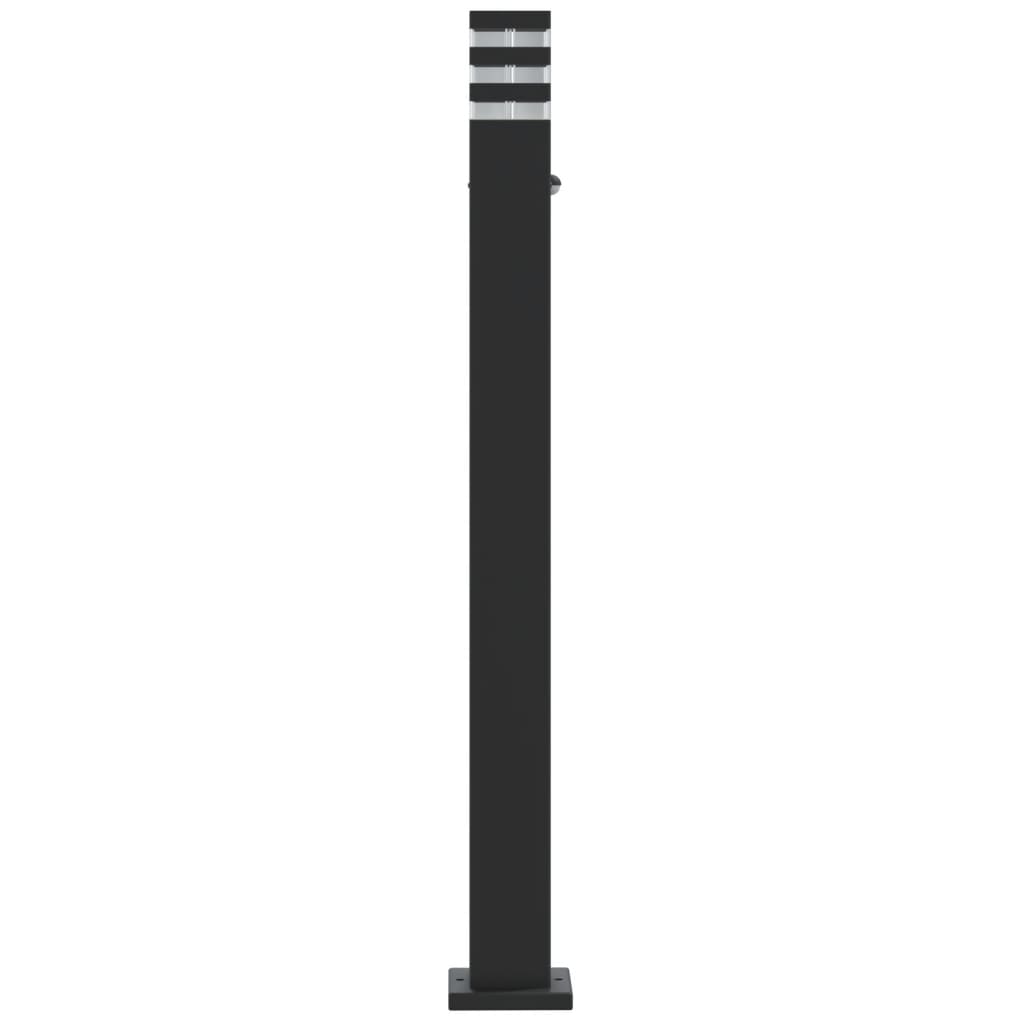 Lampade Terra Per Esterni Con Sensori 3Pz Nere 110Cm Alluminio Argento 110 Cm