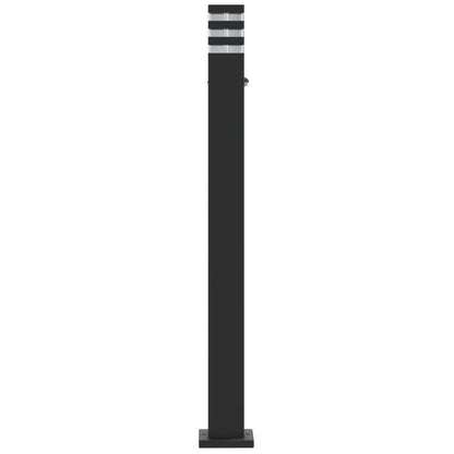 Lampade Terra Per Esterni Con Sensori 3Pz Nere 110Cm Alluminio Argento 110 Cm