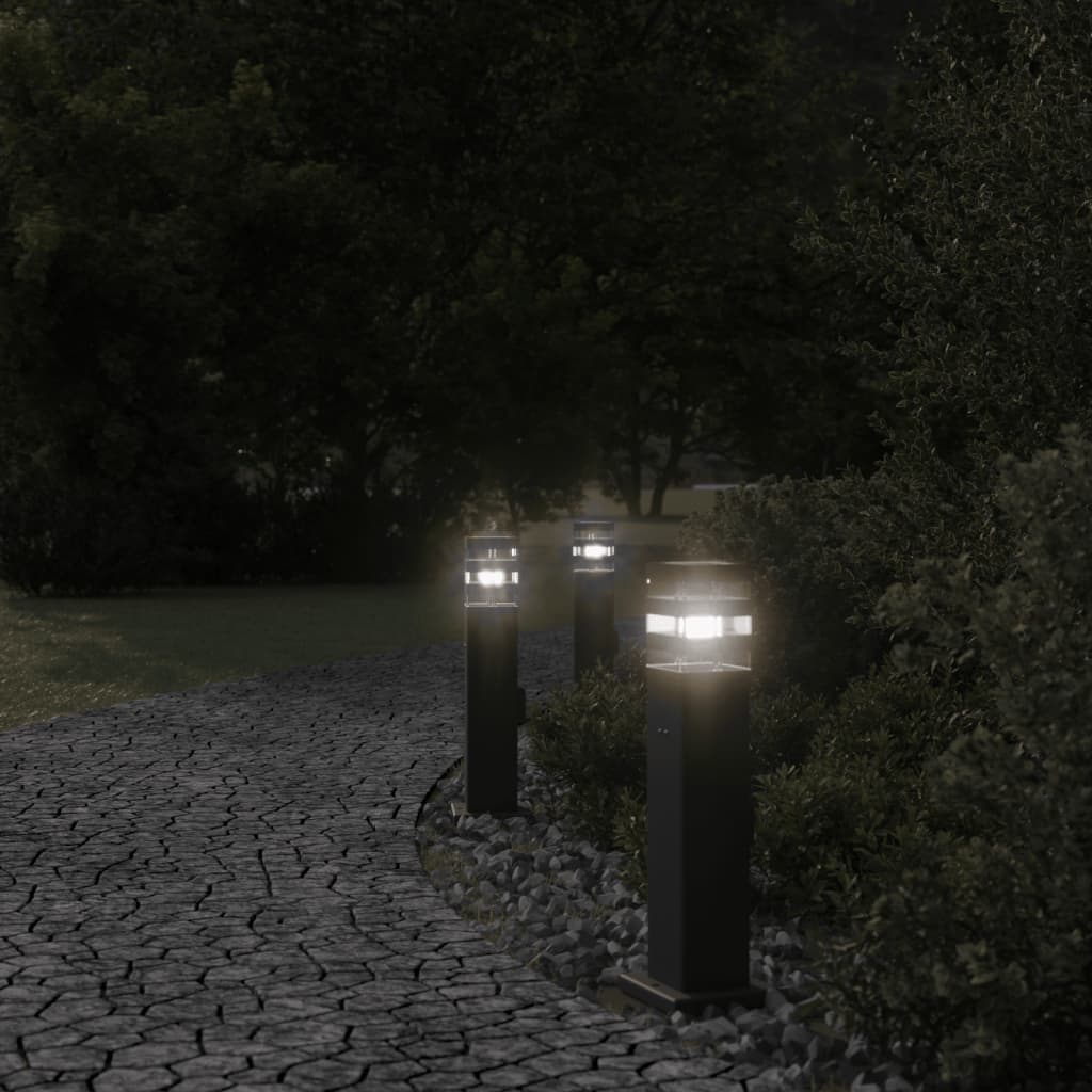 Lampada Da Terra Per Esterni Nera Alluminio 50 Cm