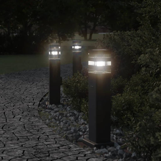 Lampada Da Terra Per Esterni Nera Alluminio 50 Cm