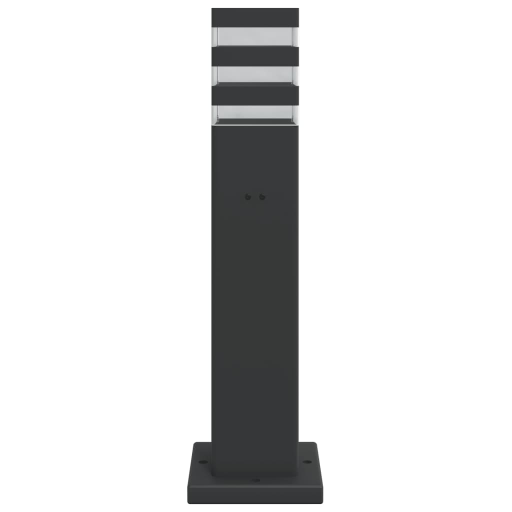 Lampade Da Terra Per Esterni 3Pz Nere Alluminio Argento 50 Cm