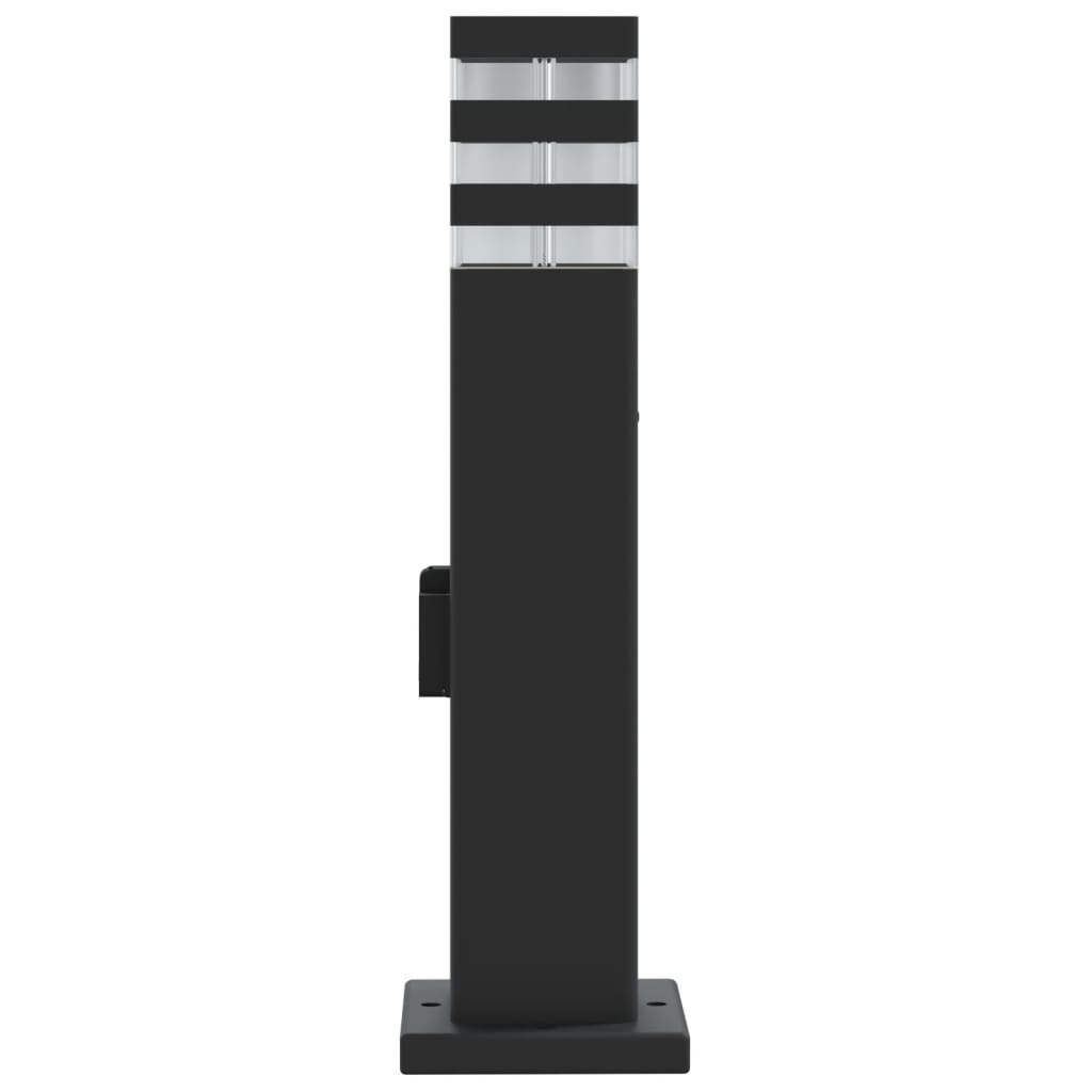 Lampade Da Terra Per Esterni 3Pz Nere Alluminio Argento 50 Cm