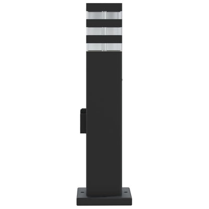 Lampade Da Terra Per Esterni 3Pz Nere Alluminio Argento 50 Cm