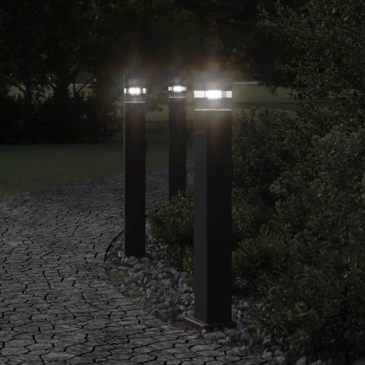 Lampada Da Terra Per Esterni Nera Alluminio 80 Cm