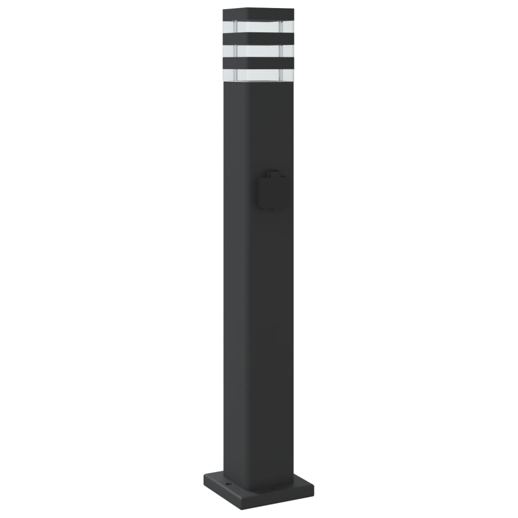Lampade Da Terra Per Esterni 3Pz Nere Alluminio 80 Cm