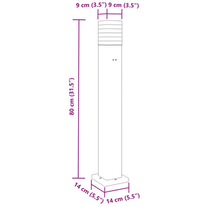 Lampade Da Terra Per Esterni 3Pz Nere Alluminio 80 Cm