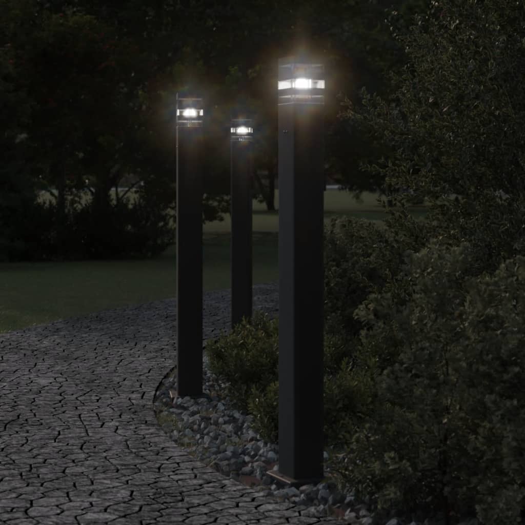 Lampada Da Terra Per Esterni Nera Alluminio 110 Cm
