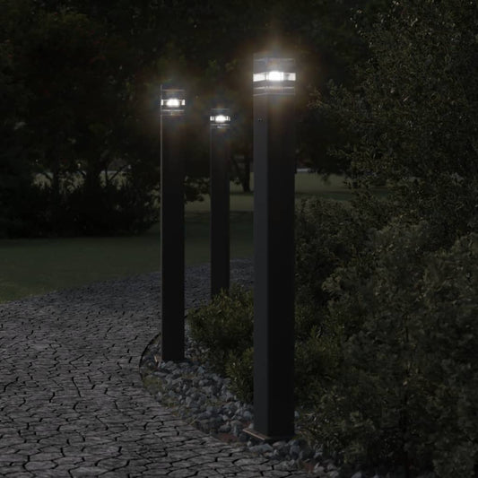 Lampada Da Terra Per Esterni Nera Alluminio 110 Cm