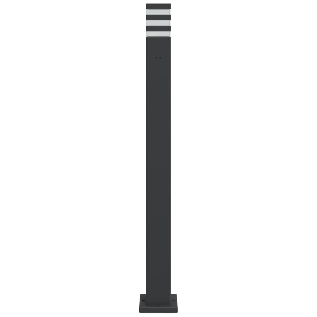 Lampade Da Terra Per Esterni 3Pz Nere 110Cm Alluminio Argento 110 Cm