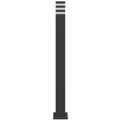 Lampade Da Terra Per Esterni 3Pz Nere 110Cm Alluminio Argento 110 Cm