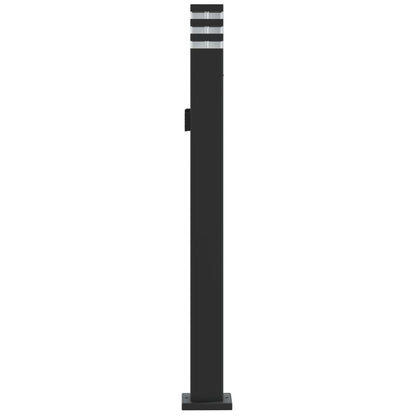 Lampade Da Terra Per Esterni 3Pz Nere 110Cm Alluminio Argento 110 Cm