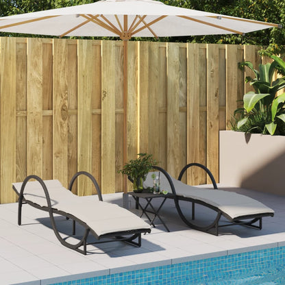 Lettini Prendisole 2 Pz Con Cuscini Beige In Polyrattan