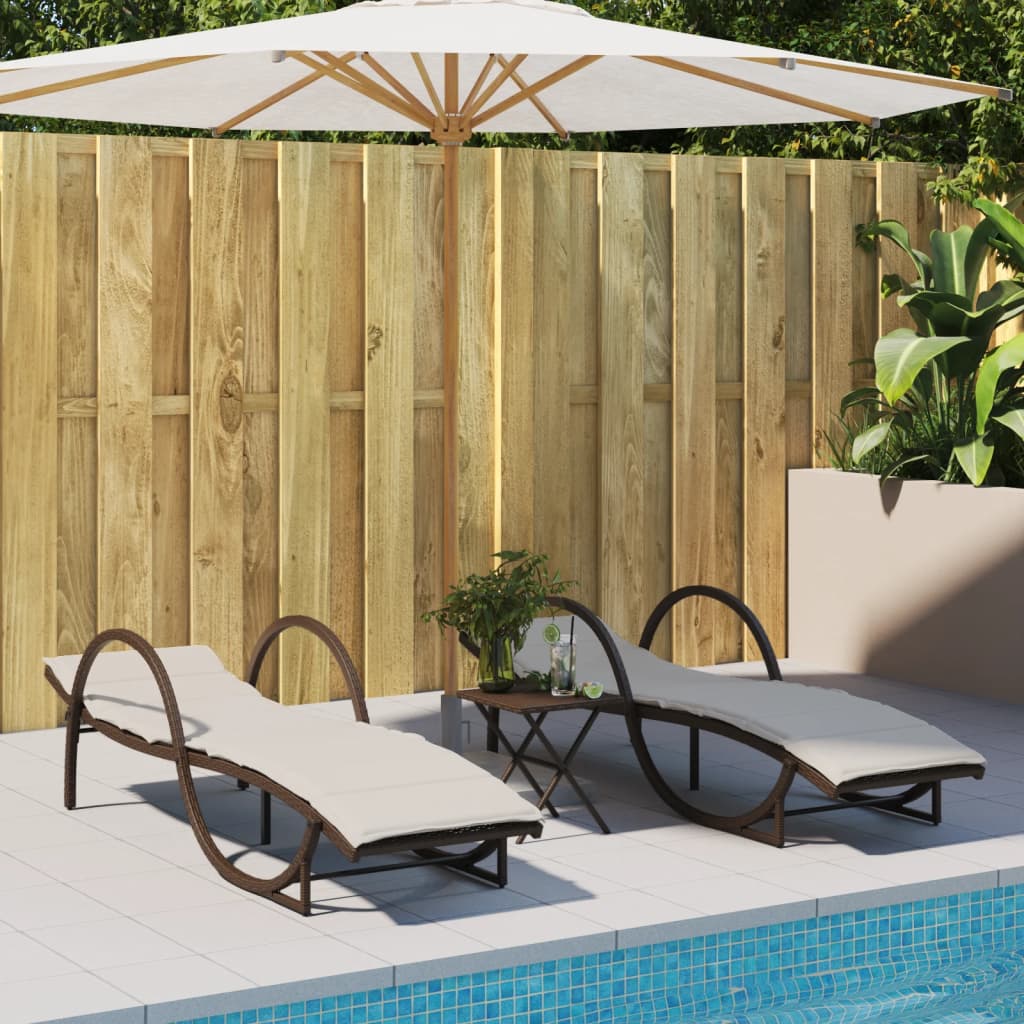 Lettini Prendisole 2 Pz Con Cuscini Beige In Polyrattan