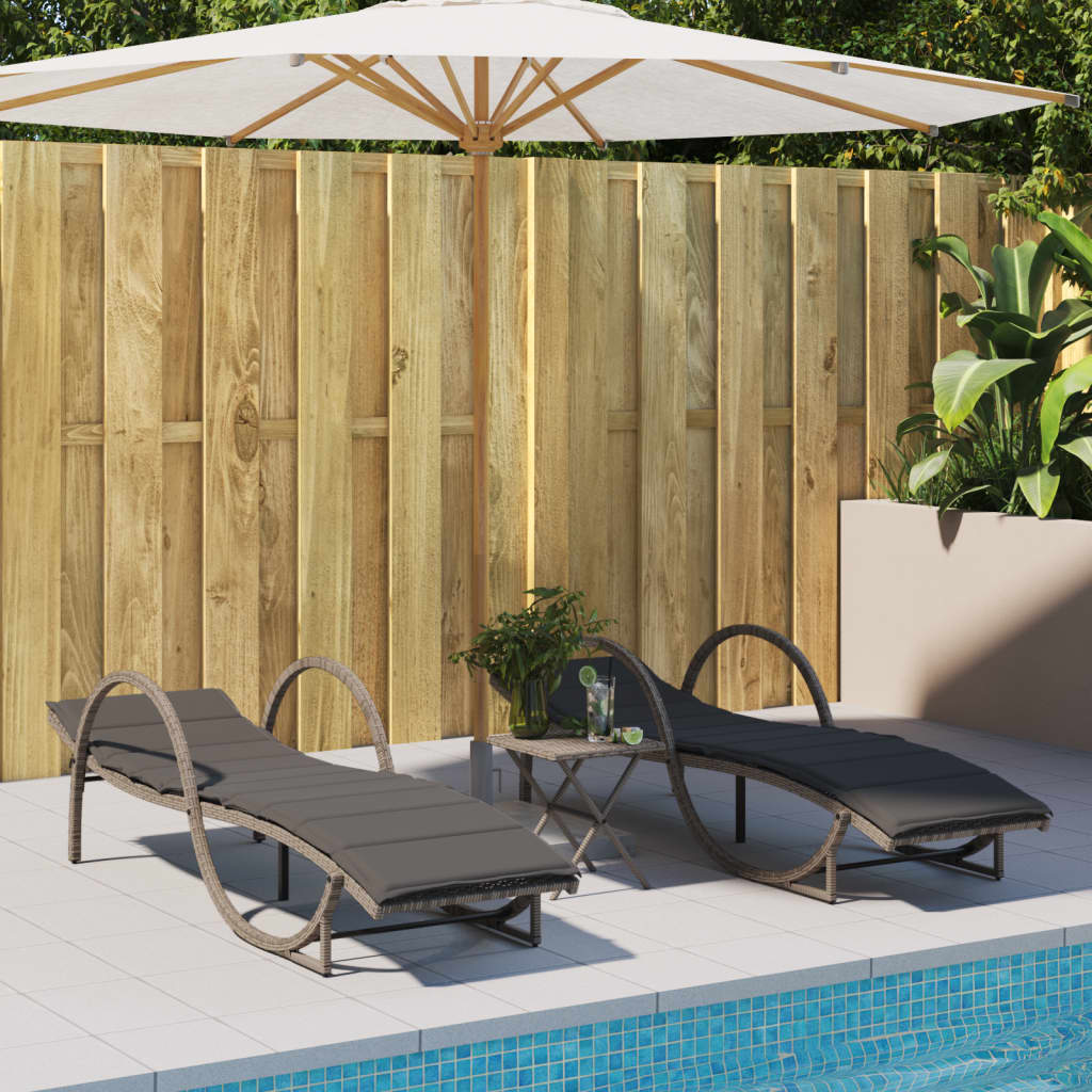 Lettini Prendisole 2 Pz Con Cuscini Beige In Polyrattan