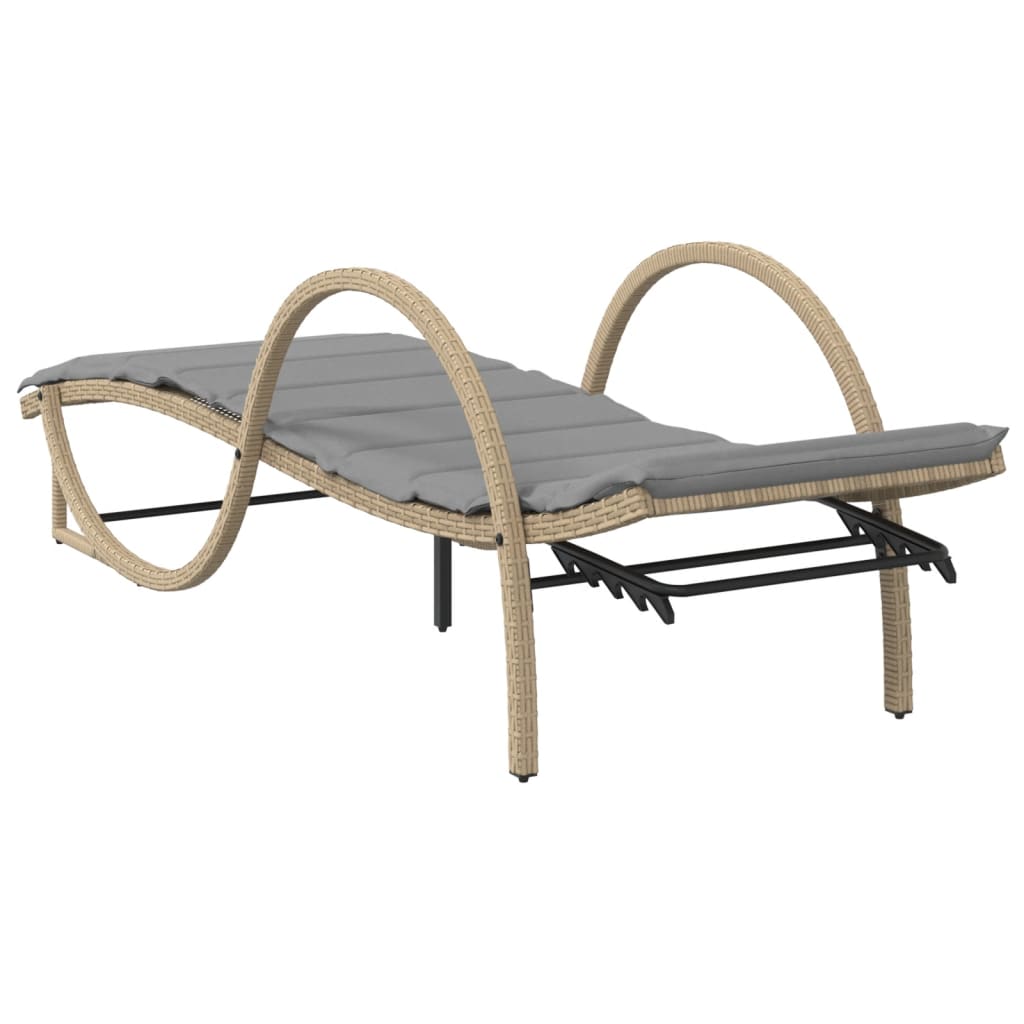 Lettini Prendisole 2 Pz Con Cuscini Beige In Polyrattan