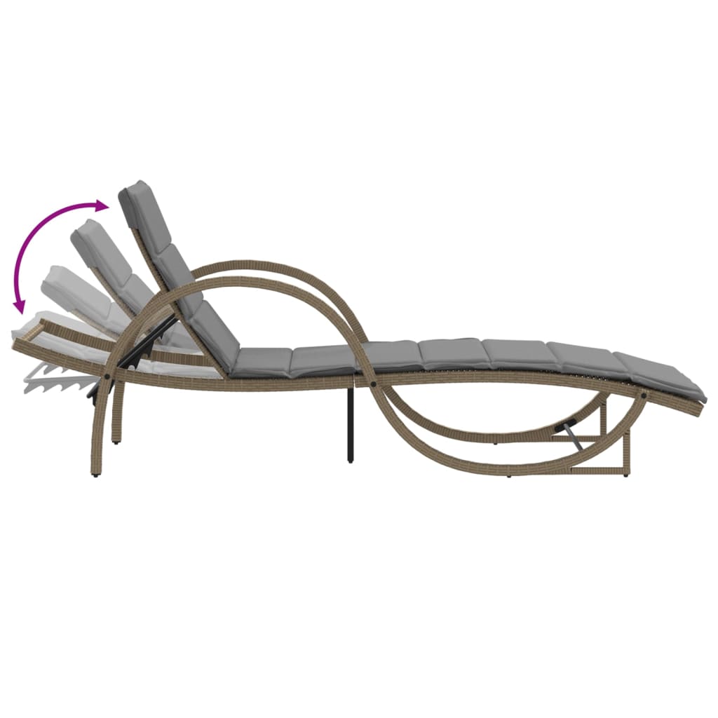 Lettini Prendisole 2 Pz Con Cuscini Beige In Polyrattan