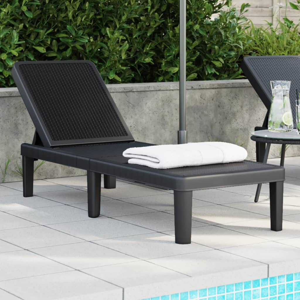 Lettino Prendisole 4 Altezze Regolabili Nero 155,5X57X28 Cm Ipp