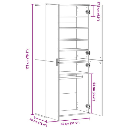 Scarpiera 80X39X178 Cm In Legno Multistrato