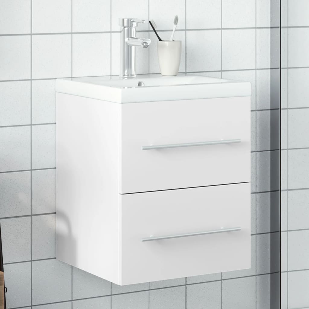Mobile Con Lavabo Integrato In Legno Multistrato Bianco
