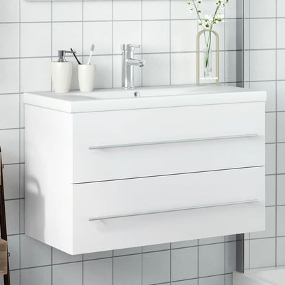 Mobile Con Lavabo Integrato In Legno Multistrato Bianco