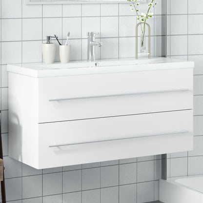 Mobile Con Lavabo Integrato In Legno Multistrato Bianco